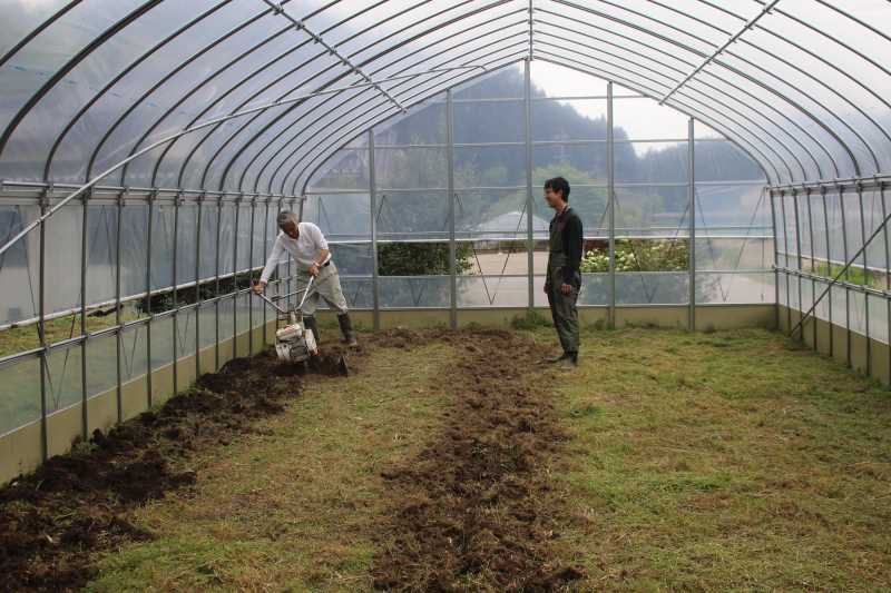 草刈機と耕運機を使いこなしてビニールハウスを耕す方法 (11)