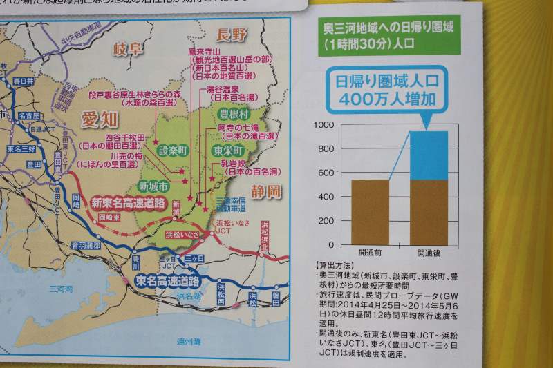 【朗報】新東名が全線開通で奥三河の日帰り圏域人口400万人増加！おすすめスポットは？ (3)